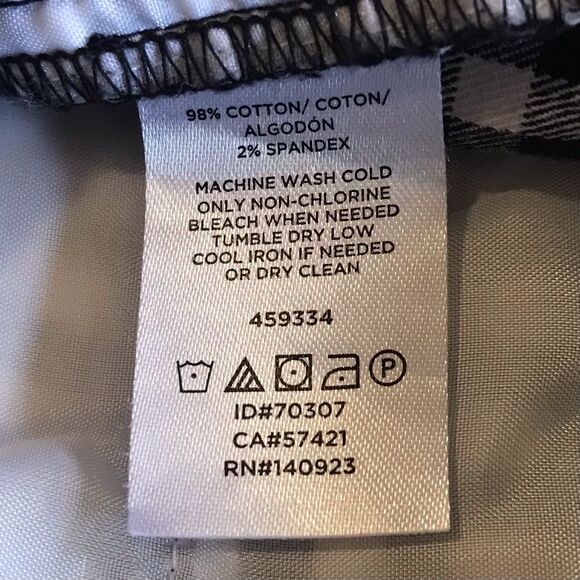 Loft Checkered Modern Skinny Ankle Pant Black White Check Sz 10 - Picture 10 of 11